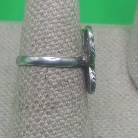 Inlaid Turquoise & Sterling Silver Butterfly Ring - Picture 4 of 6